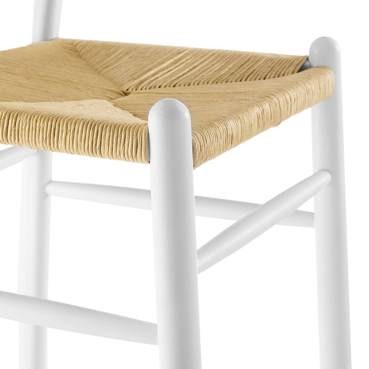 Kalvind Elm Wood Bar Stool - White Denmark Home