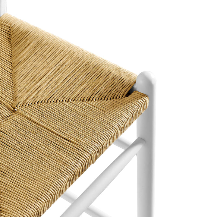 Kalvind Elm Wood Bar Stool - White Denmark Home