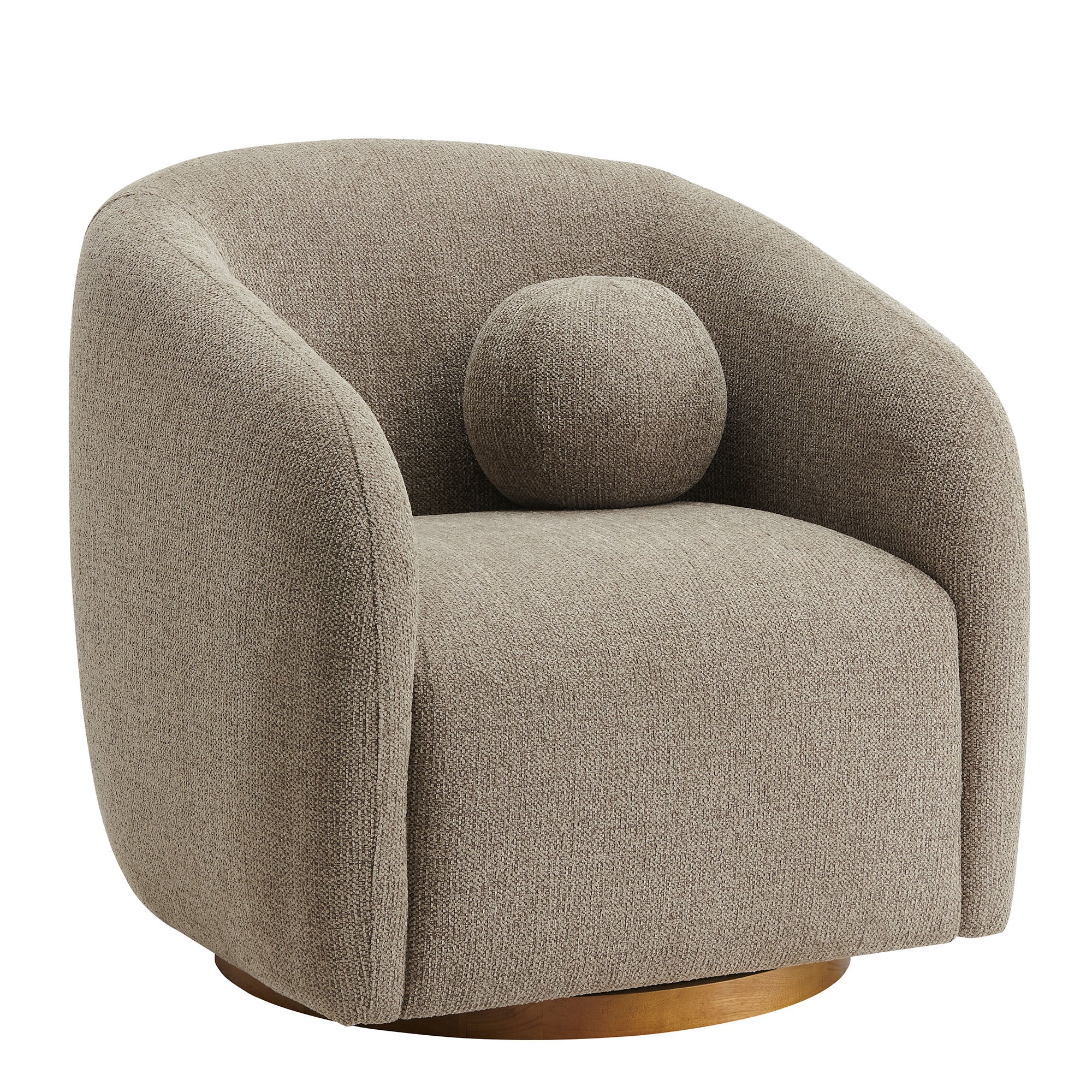 Solvira Swivel Accent Chair – Taupe Denmark Home