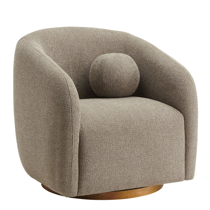 Solvira Swivel Accent Chair – Taupe Denmark Home