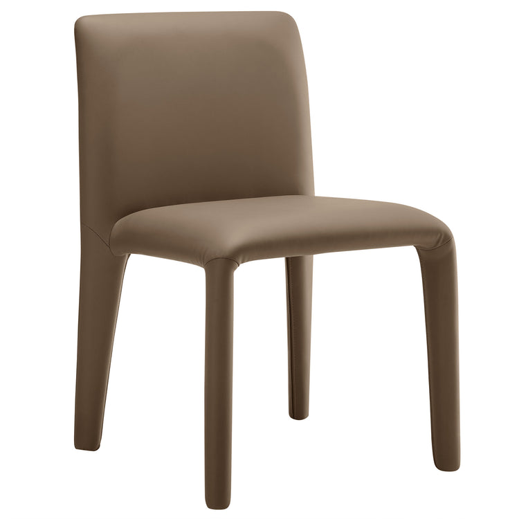 Svep Faux Leather Dining Chair - Mushroom Brown Denmark Home