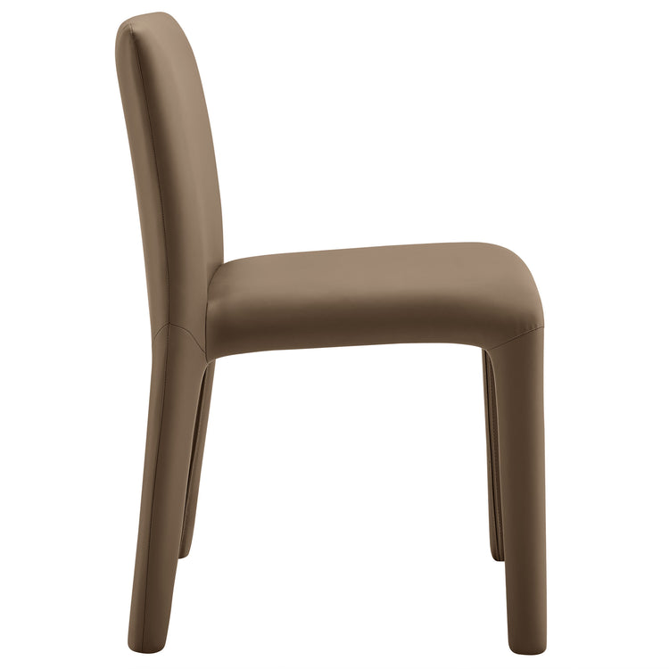 Svep Faux Leather Dining Chair - Mushroom Brown Denmark Home