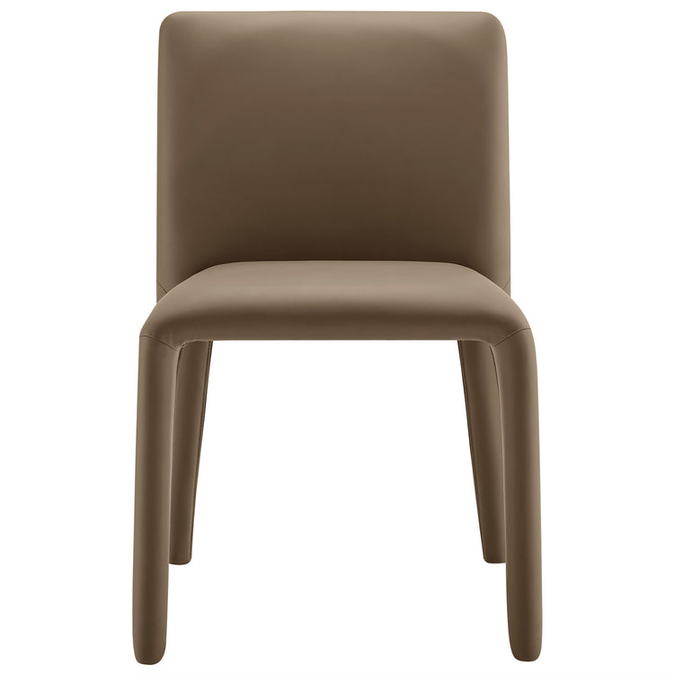 Svep Faux Leather Dining Chair - Mushroom Brown Denmark Home