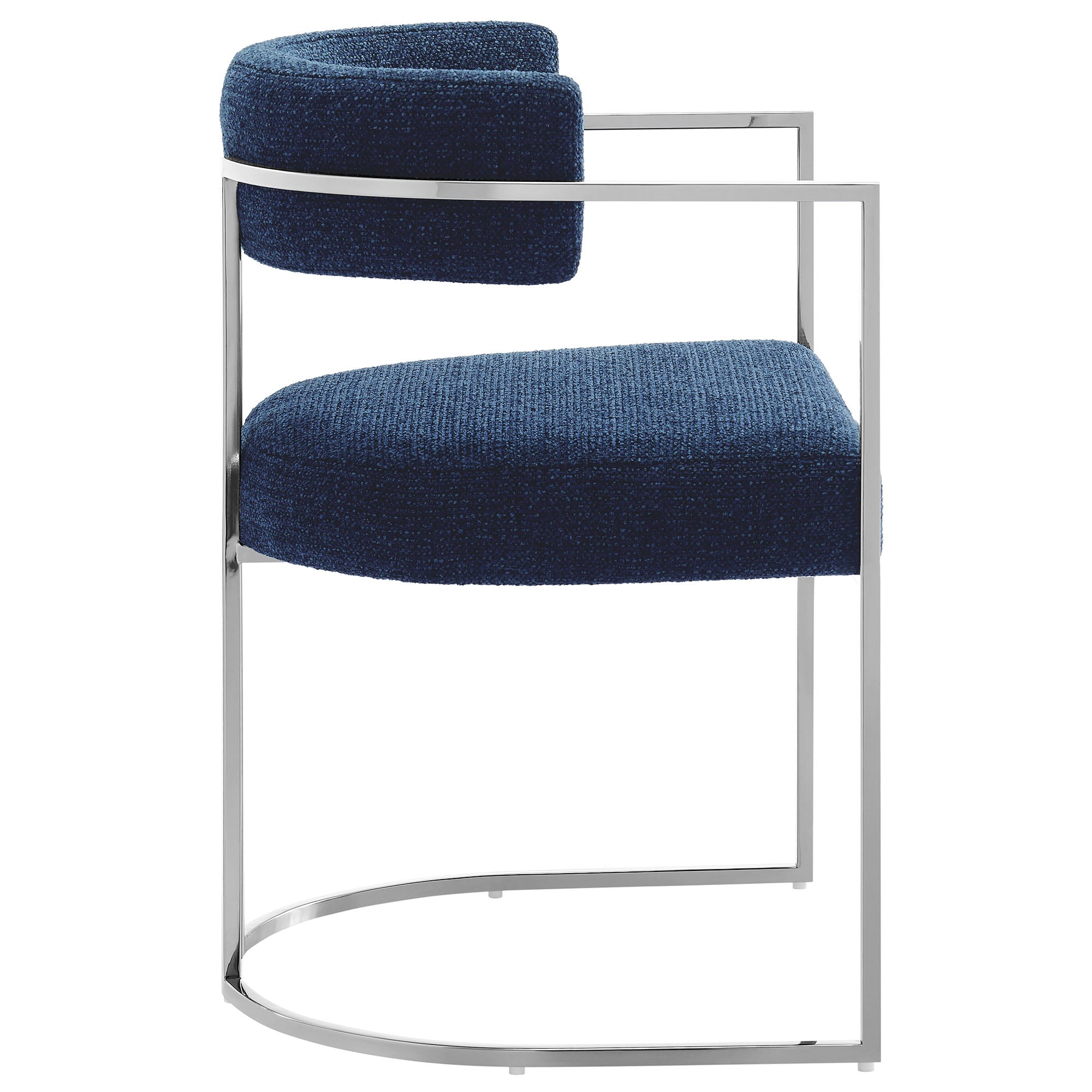 Orik Curved Back Dining Chair - Silver Navy Denmark Home