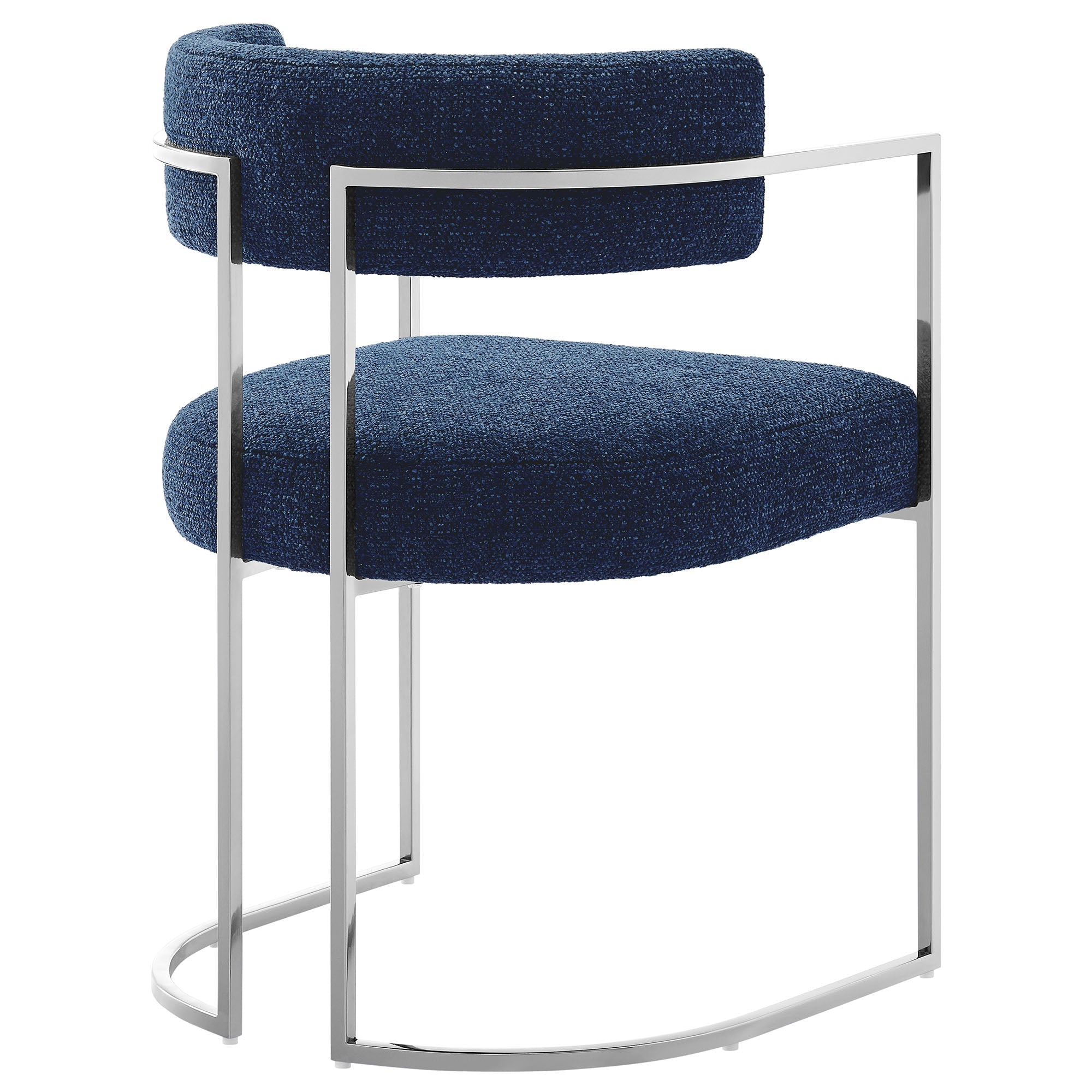 Orik Curved Back Dining Chair - Silver Navy Denmark Home