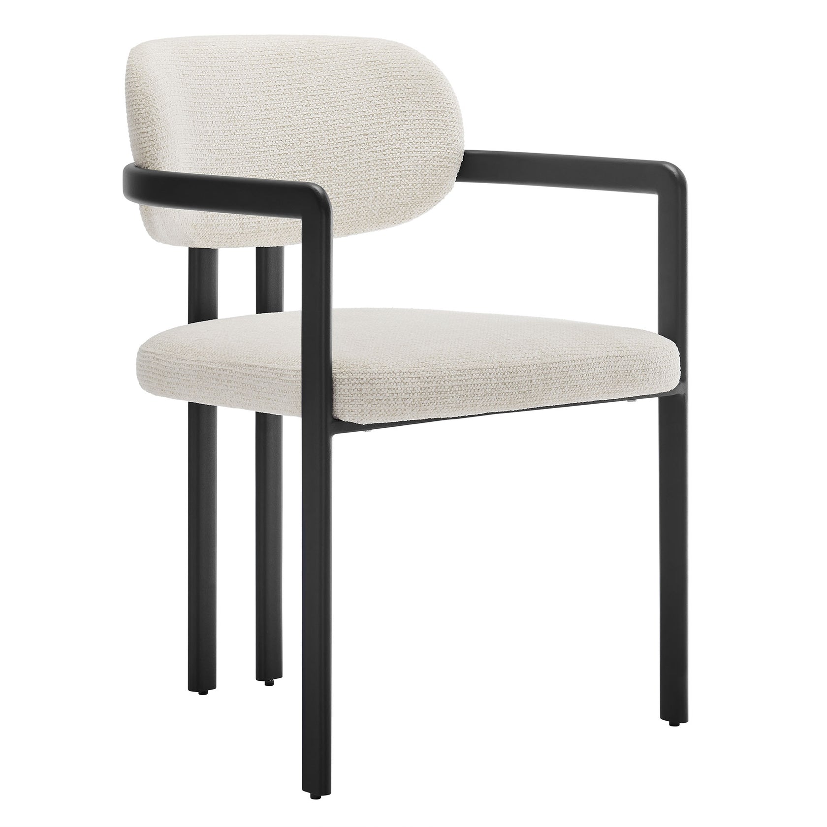 Vink Upholstered Barrel Dining Chair - Black Cream Denmark Home