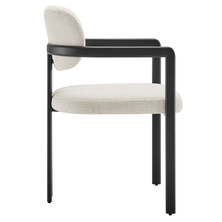 Vink Upholstered Barrel Dining Chair - Black Cream Denmark Home