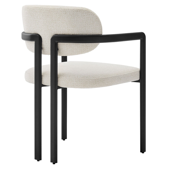 Vink Upholstered Barrel Dining Chair - Black Cream Denmark Home