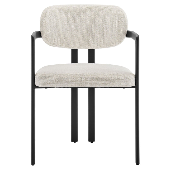 Vink Upholstered Barrel Dining Chair - Black Cream Denmark Home