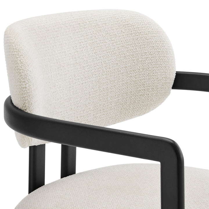 Vink Upholstered Barrel Dining Chair - Black Cream Denmark Home