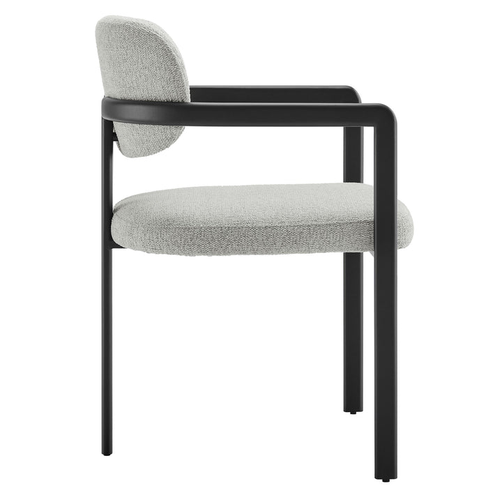 Vink Upholstered Barrel Dining Chair - Black Dove Gray Denmark Home