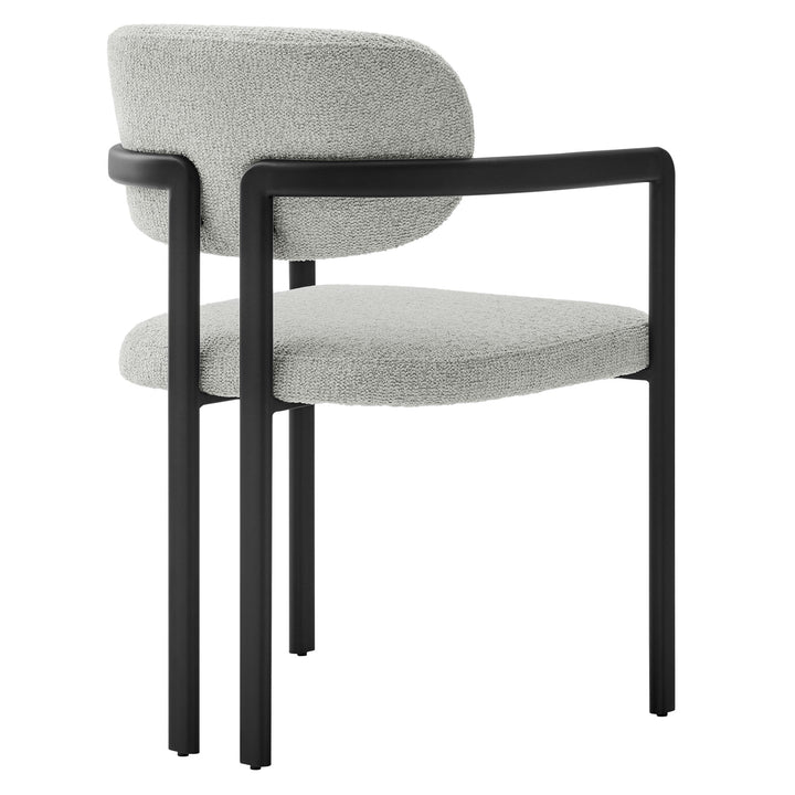 Vink Upholstered Barrel Dining Chair - Black Dove Gray Denmark Home