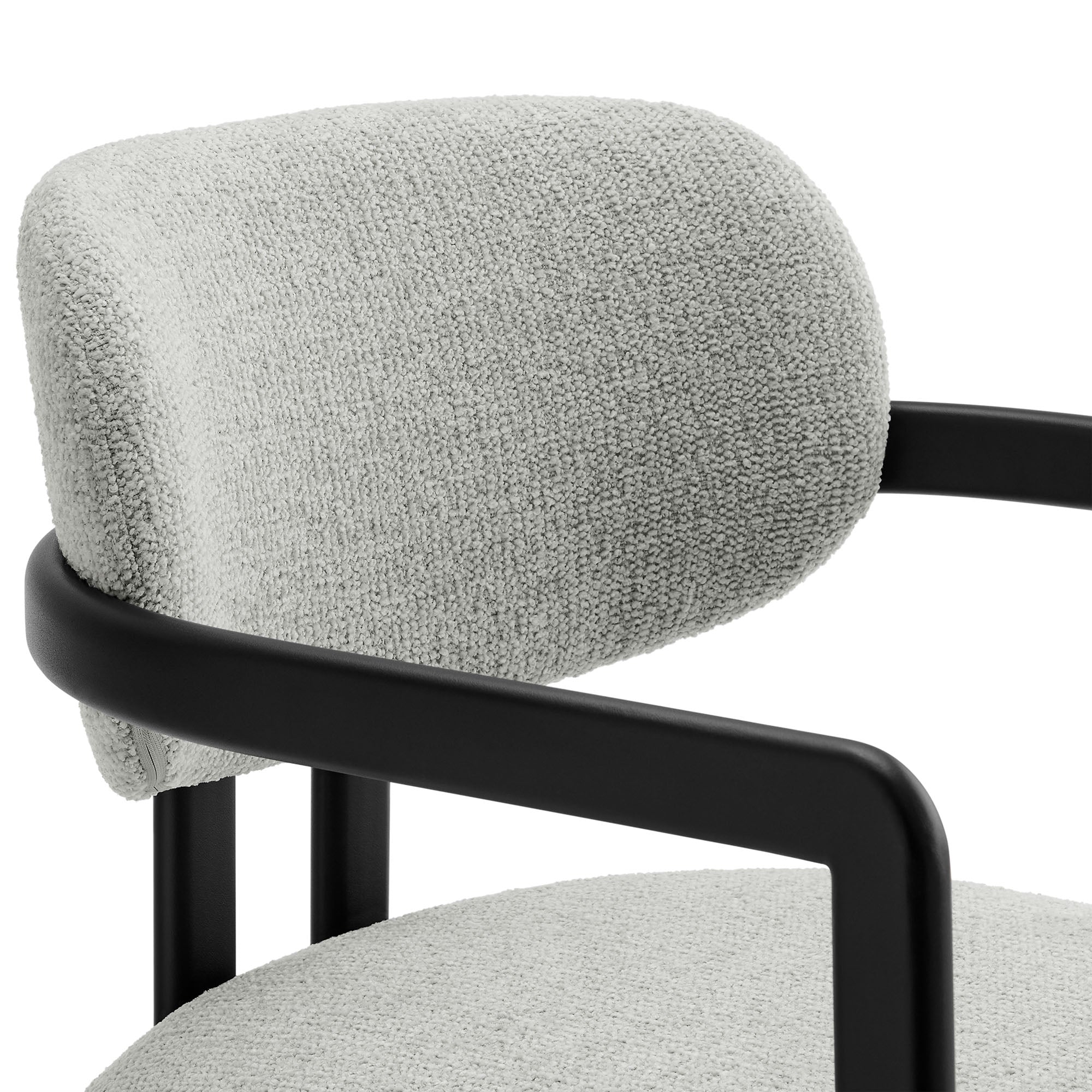 Vink Upholstered Barrel Dining Chair - Black Dove Gray Denmark Home