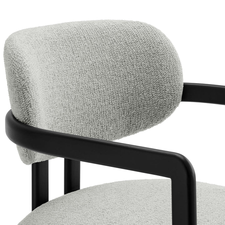 Vink Upholstered Barrel Dining Chair - Black Dove Gray Denmark Home