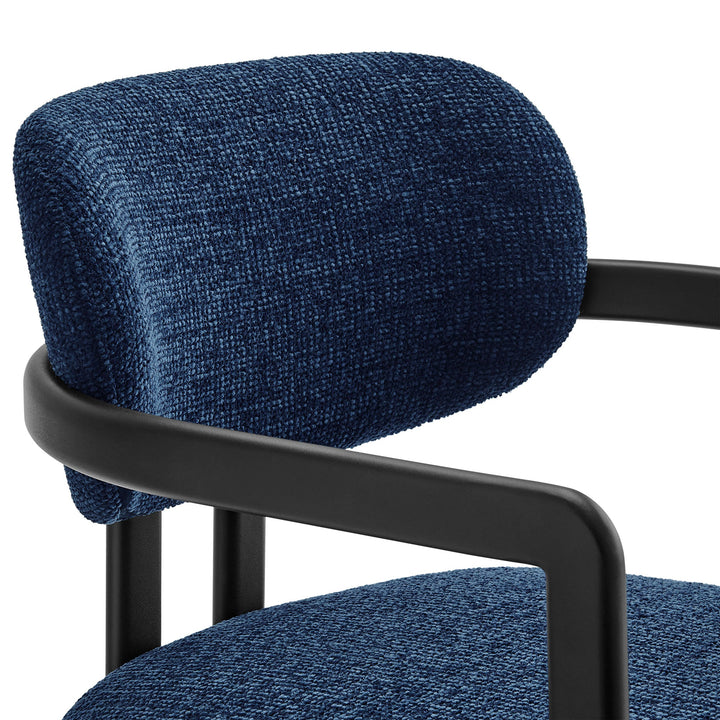Vink Upholstered Barrel Dining Chair - Black Navy Denmark Home