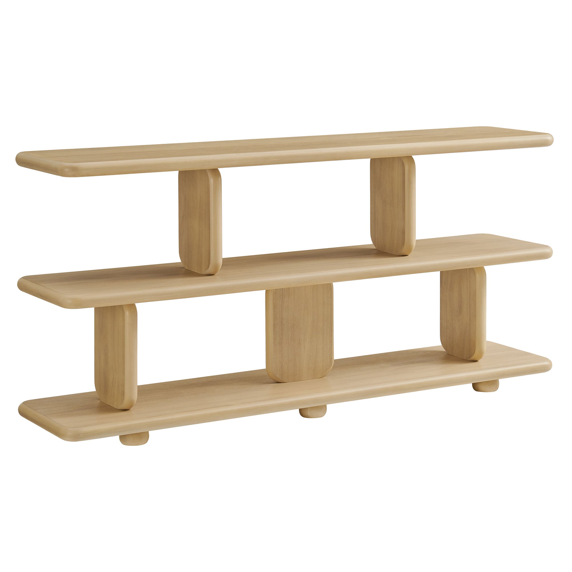 Lyle Sculptural Low Bookcase - Natural Denmark Home