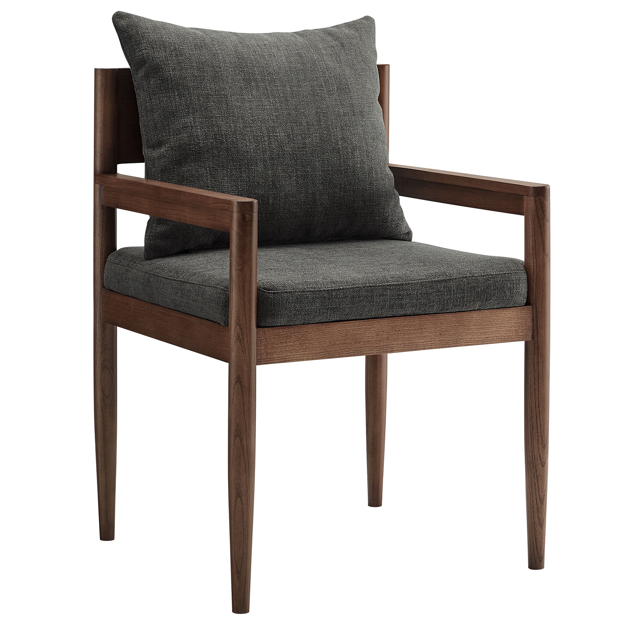 Lys Elm Wood Upholstered Armchair - Charcoal Denmark Home