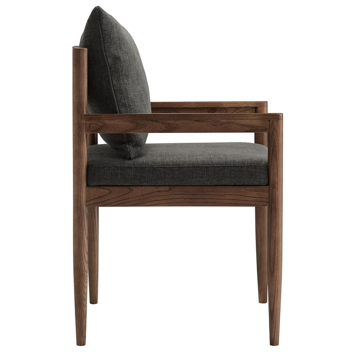 Lys Elm Wood Upholstered Armchair - Charcoal Denmark Home
