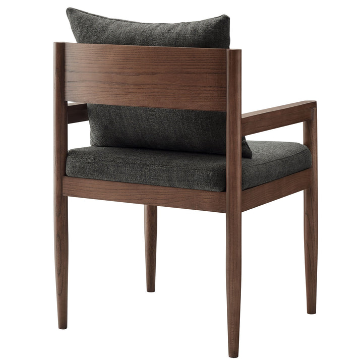 Lys Elm Wood Upholstered Armchair - Charcoal Denmark Home