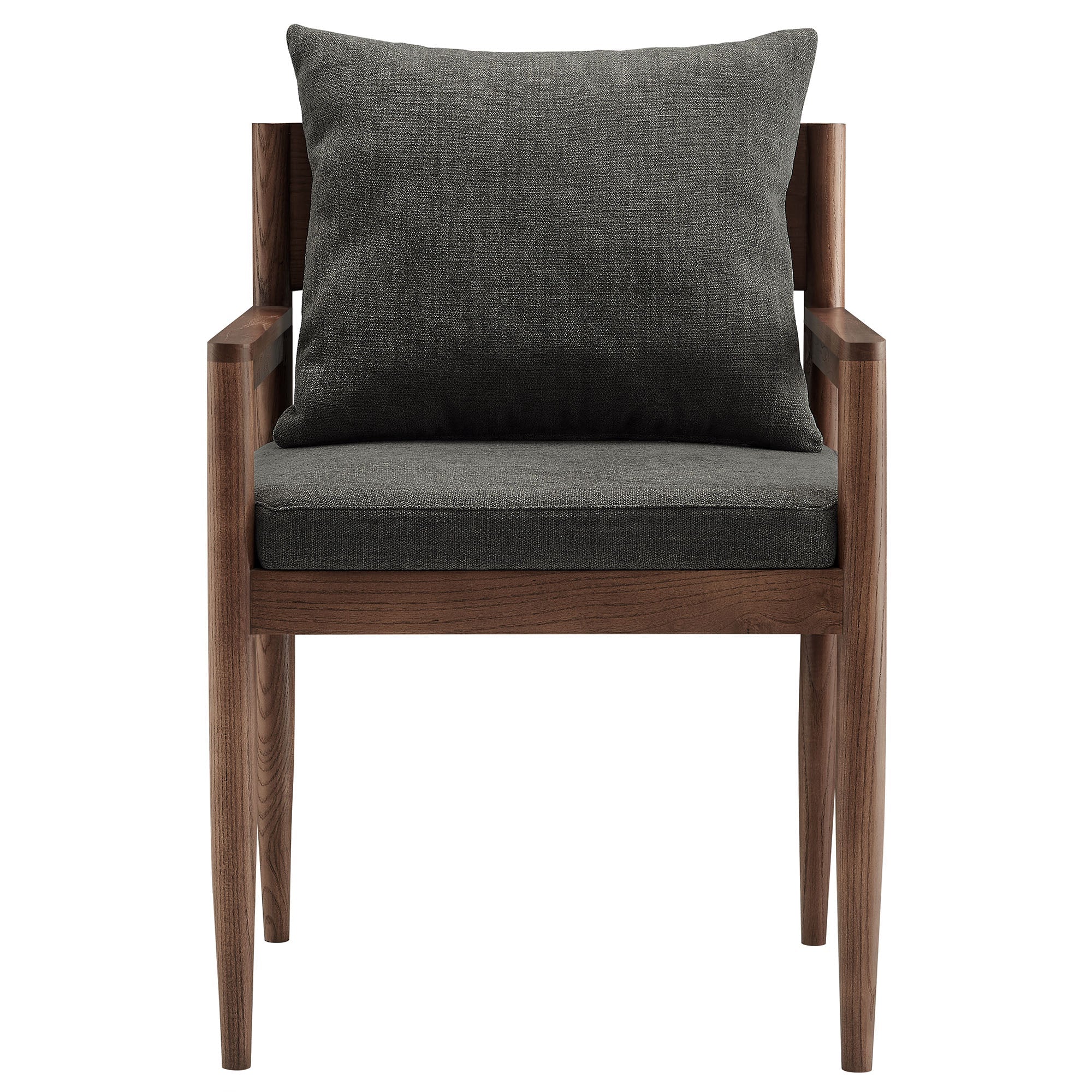 Lys Elm Wood Upholstered Armchair - Charcoal Denmark Home