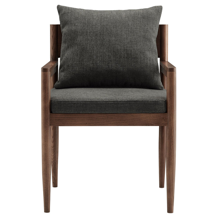 Lys Elm Wood Upholstered Armchair - Charcoal Denmark Home