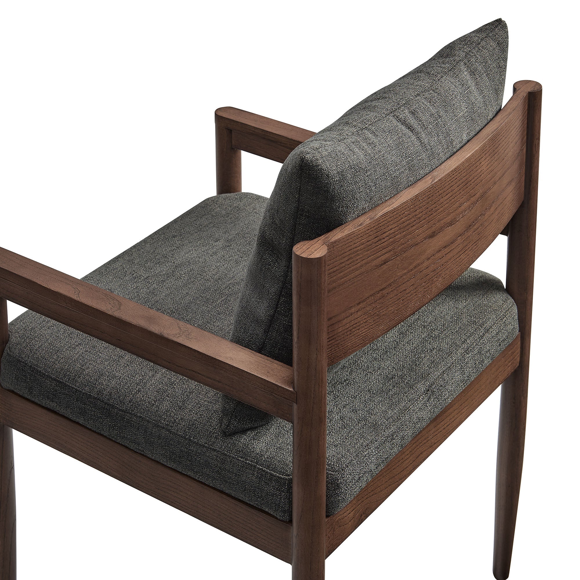 Lys Elm Wood Upholstered Armchair - Charcoal Denmark Home