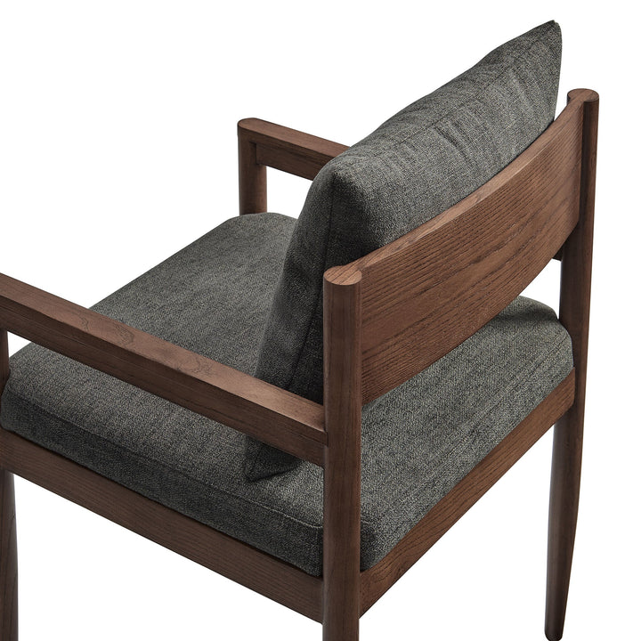 Lys Elm Wood Upholstered Armchair - Charcoal Denmark Home