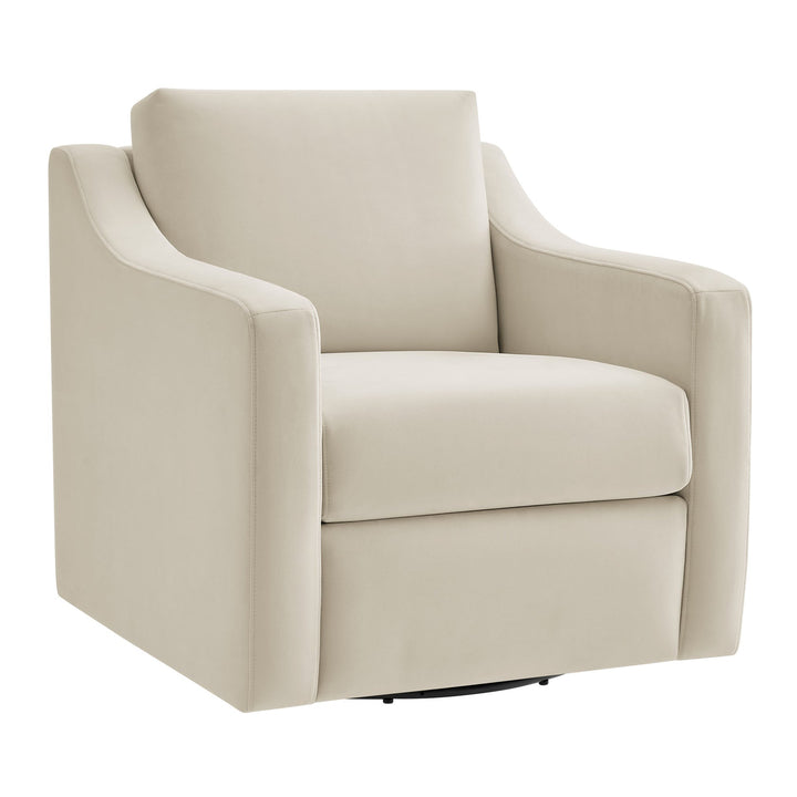 Quest Performance Velvet Swivel Accent Armchair – Alabaster Denmark Home
