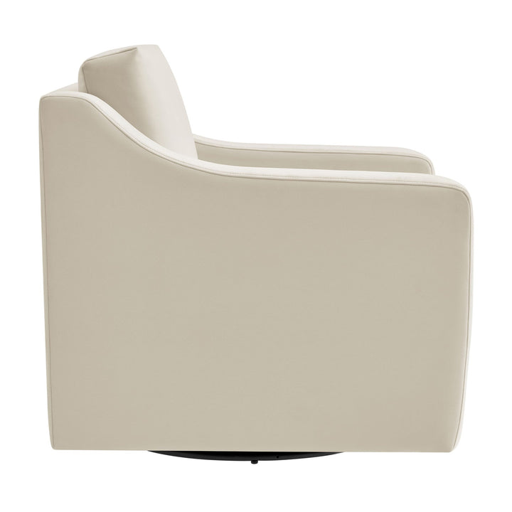 Quest Performance Velvet Swivel Accent Armchair – Alabaster Denmark Home