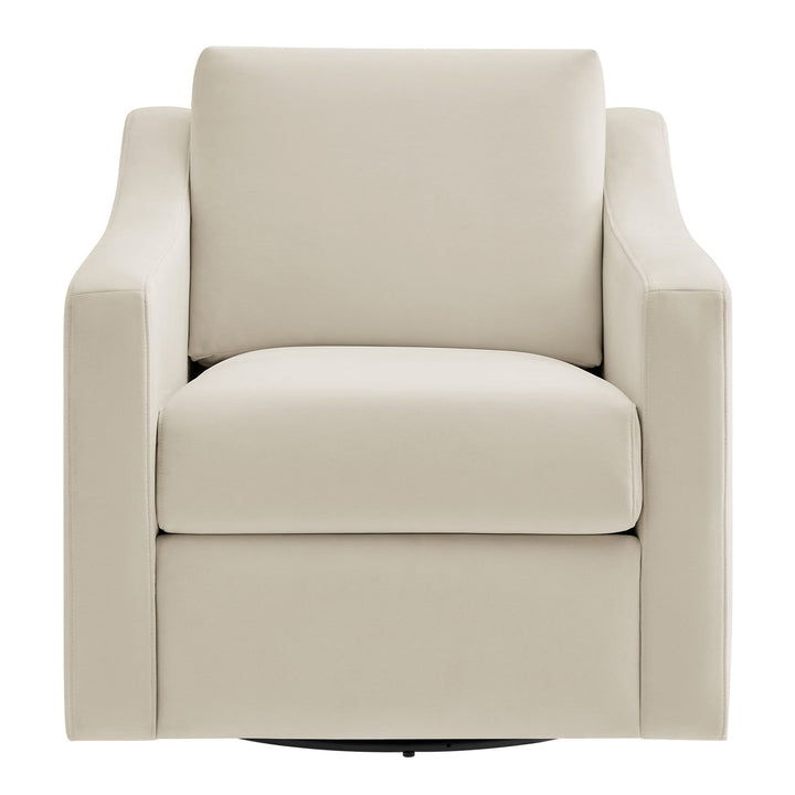 Quest Performance Velvet Swivel Accent Armchair – Alabaster Denmark Home