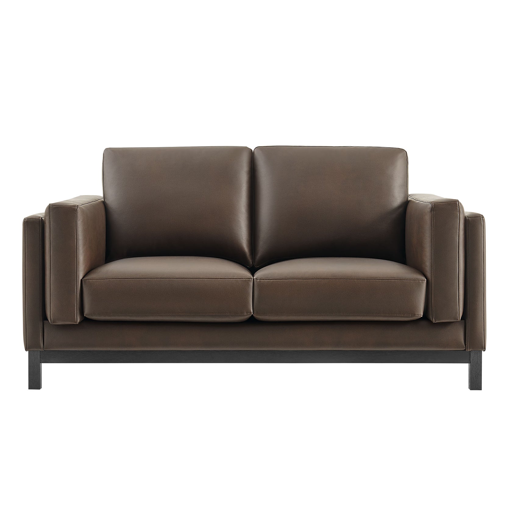 Elavare Vegan Leather Lounge Sofa – Espresso