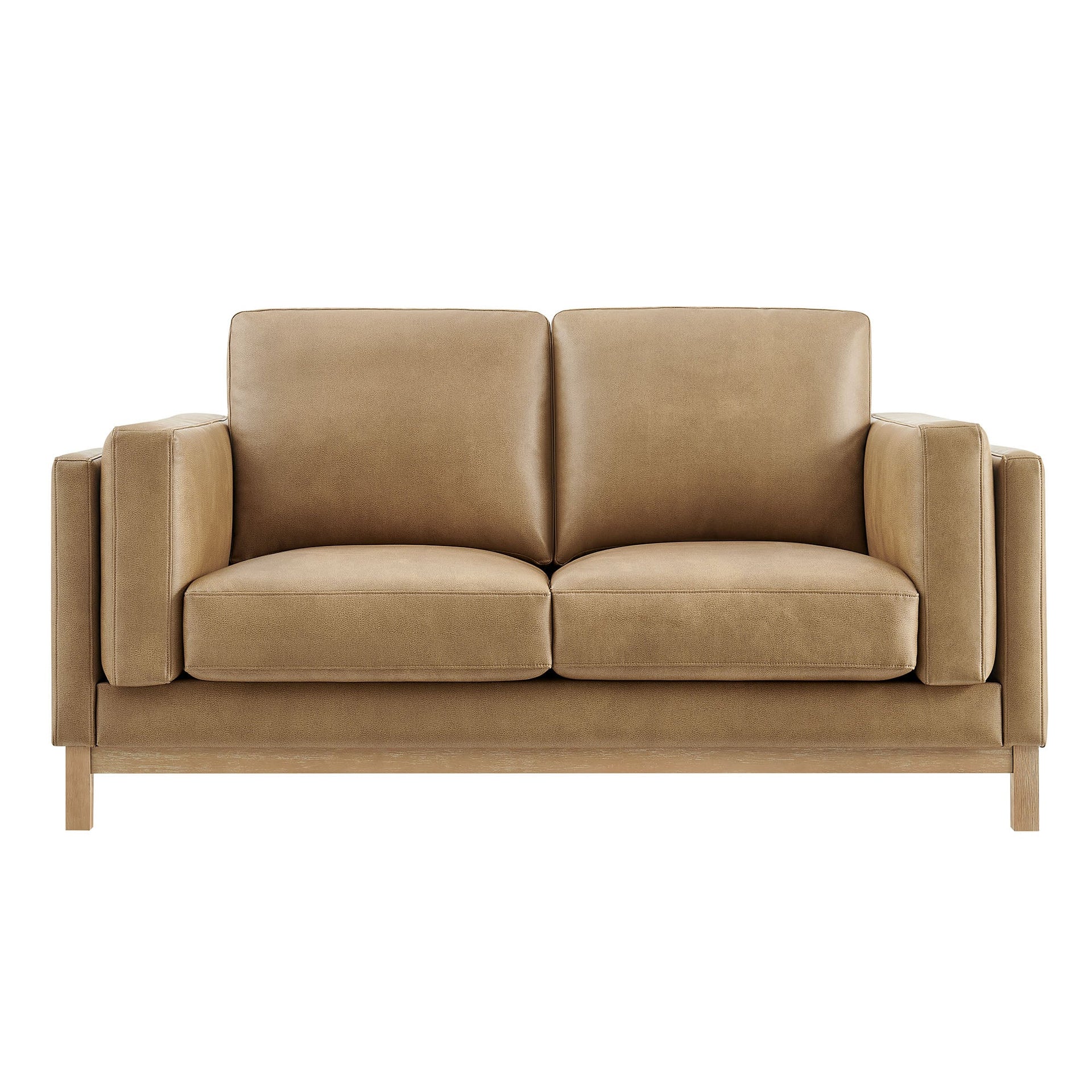 Elavare Vegan Leather Lounge Sofa – Toast