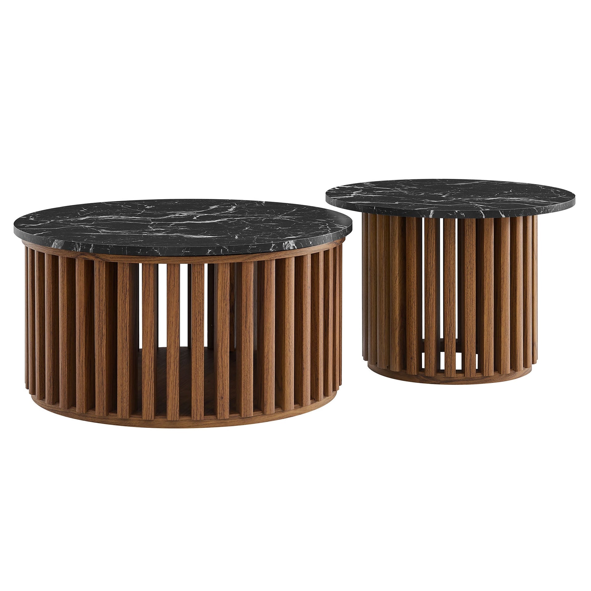 Kavren Nesting Coffee Table Set – Walnut Black