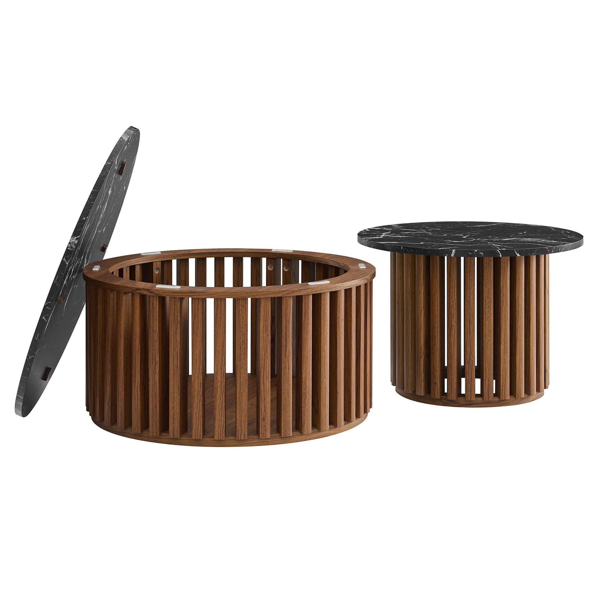 Kavren Nesting Coffee Table Set – Walnut Black