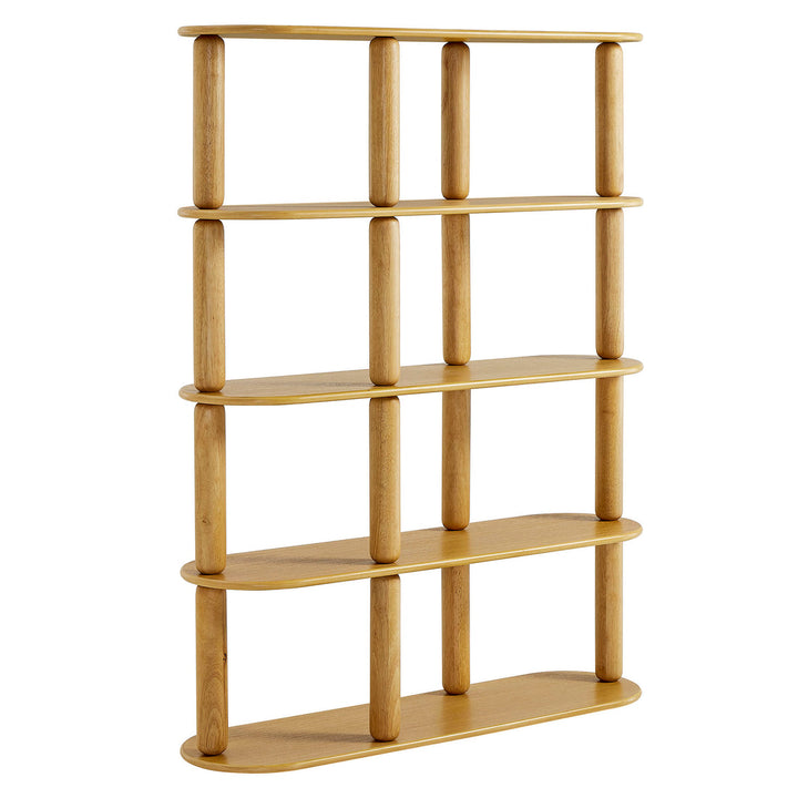 Flip Oval Bookcase - Oak Denmark Home