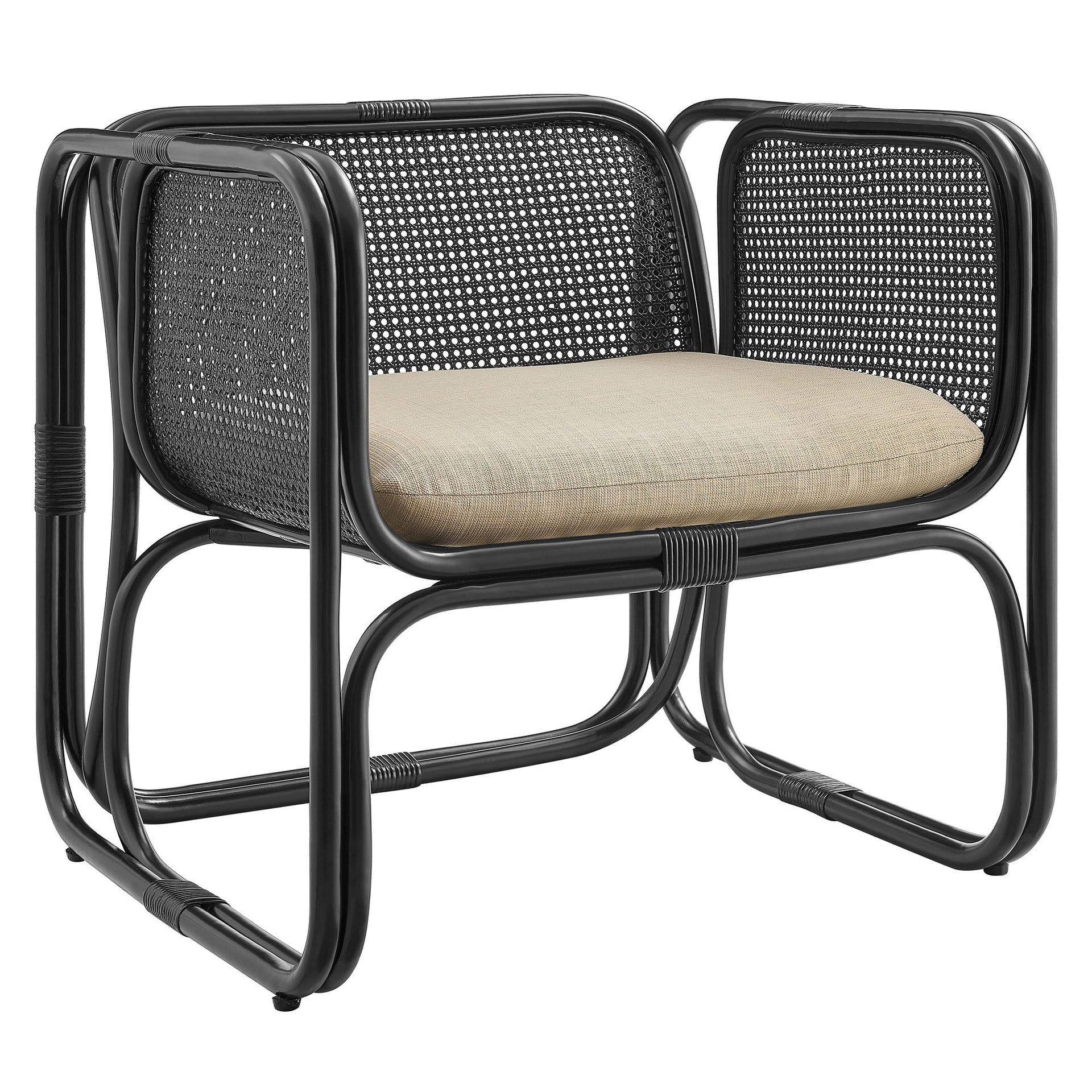 Heath Rattan Lounge Chair – Black Denmark Home