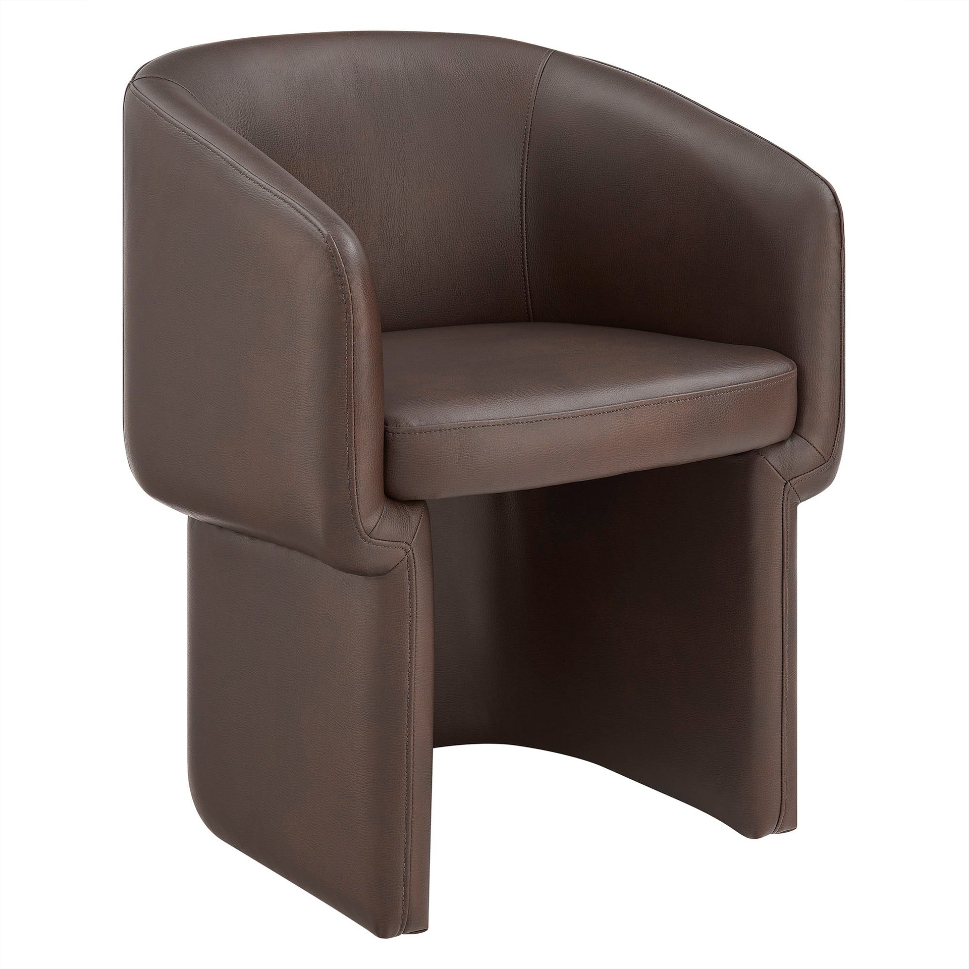 Hvìl Vegan Leather Barrel Dining Chair - Espresso Denmark Home