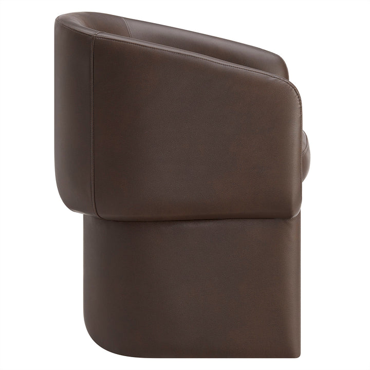 Hvìl Vegan Leather Barrel Dining Chair - Espresso Denmark Home