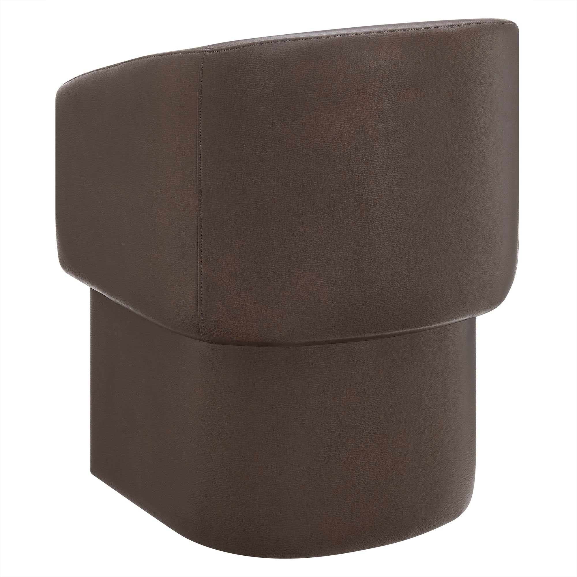 Hvìl Vegan Leather Barrel Dining Chair - Espresso Denmark Home