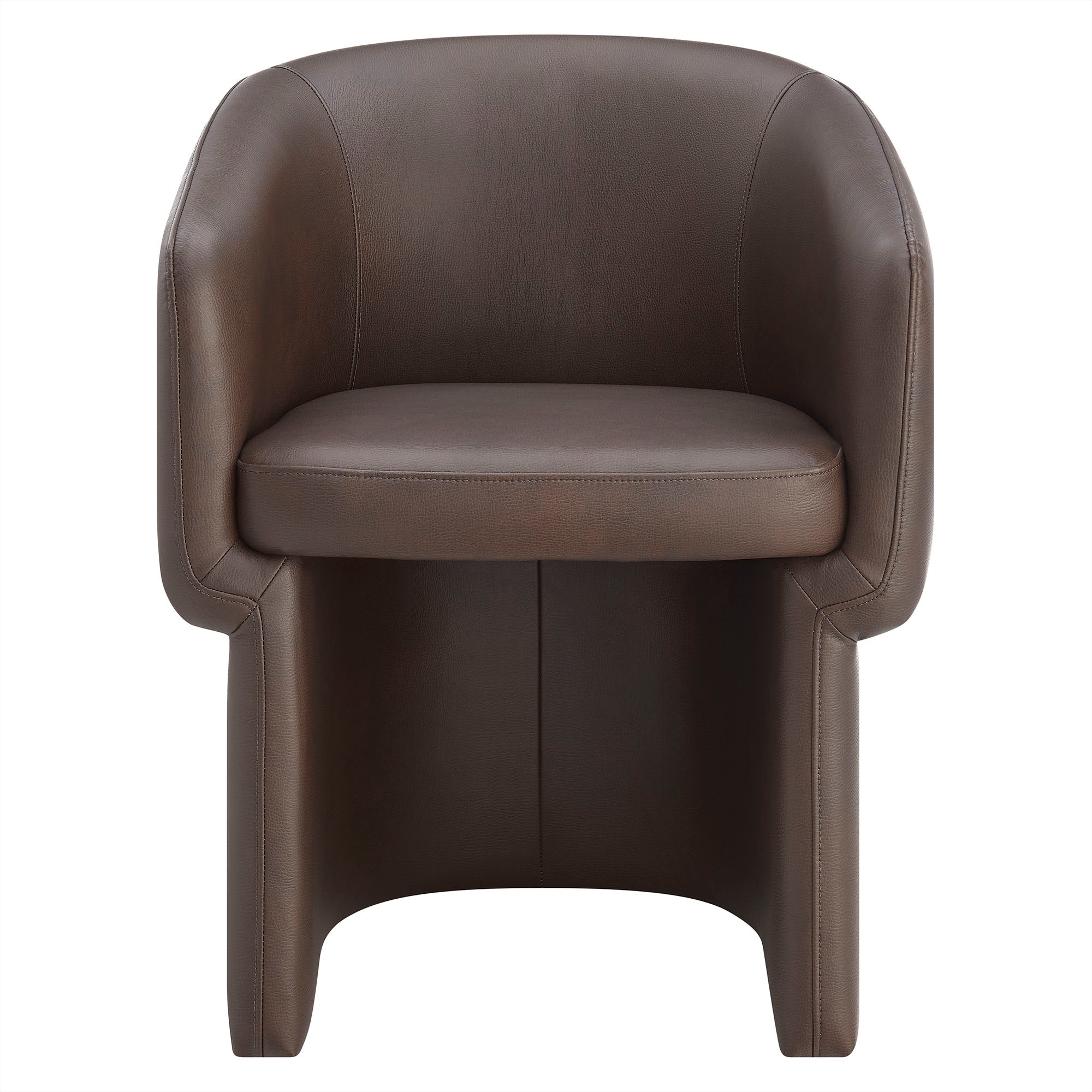 Hvìl Vegan Leather Barrel Dining Chair - Espresso Denmark Home