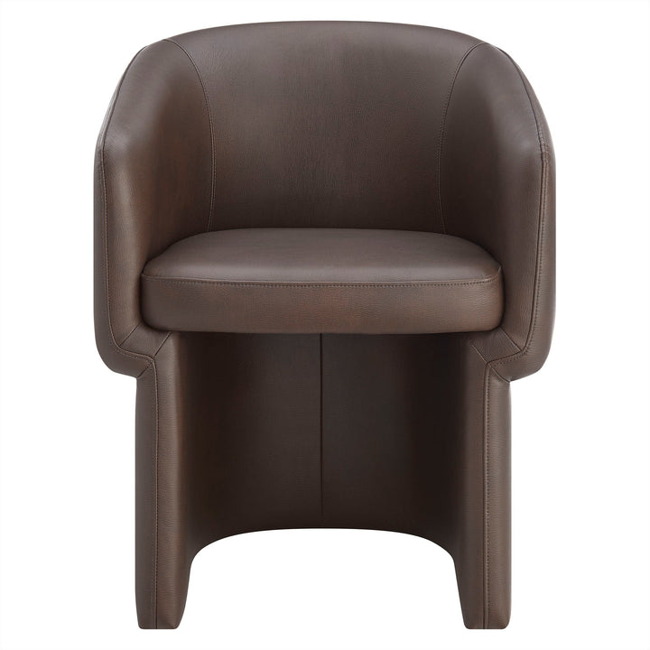 Hvìl Vegan Leather Barrel Dining Chair - Espresso Denmark Home