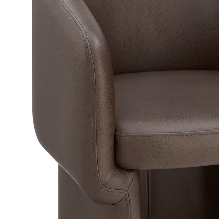 Hvìl Vegan Leather Barrel Dining Chair - Espresso Denmark Home