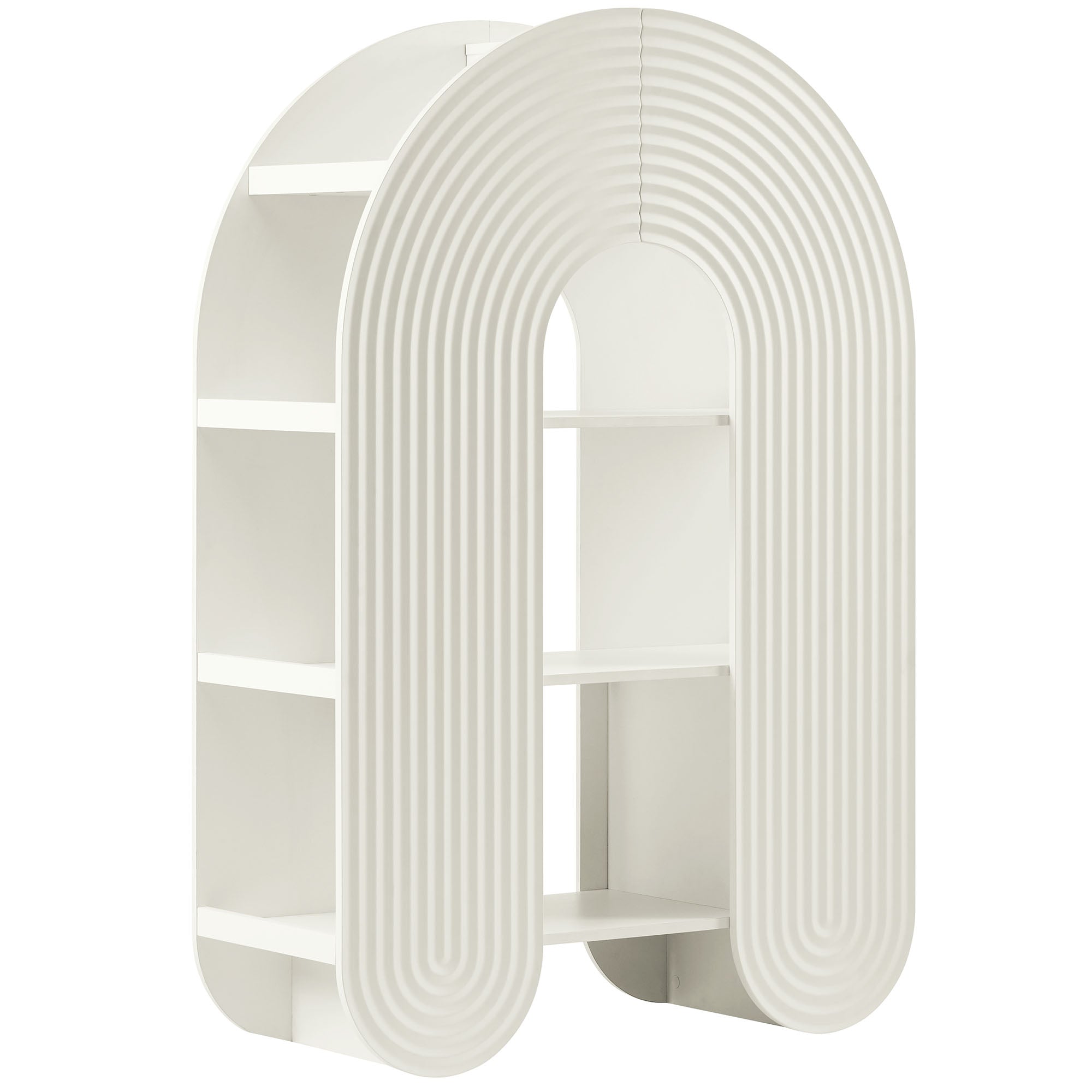 Float Arched Ripple Bookcase - White Denmark Home