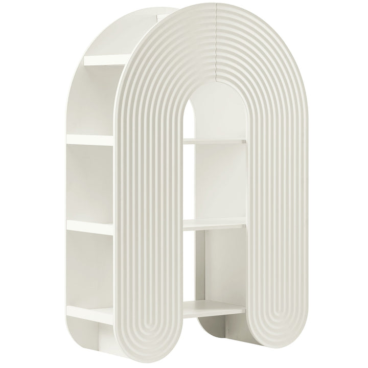 Float Arched Ripple Bookcase - White Denmark Home