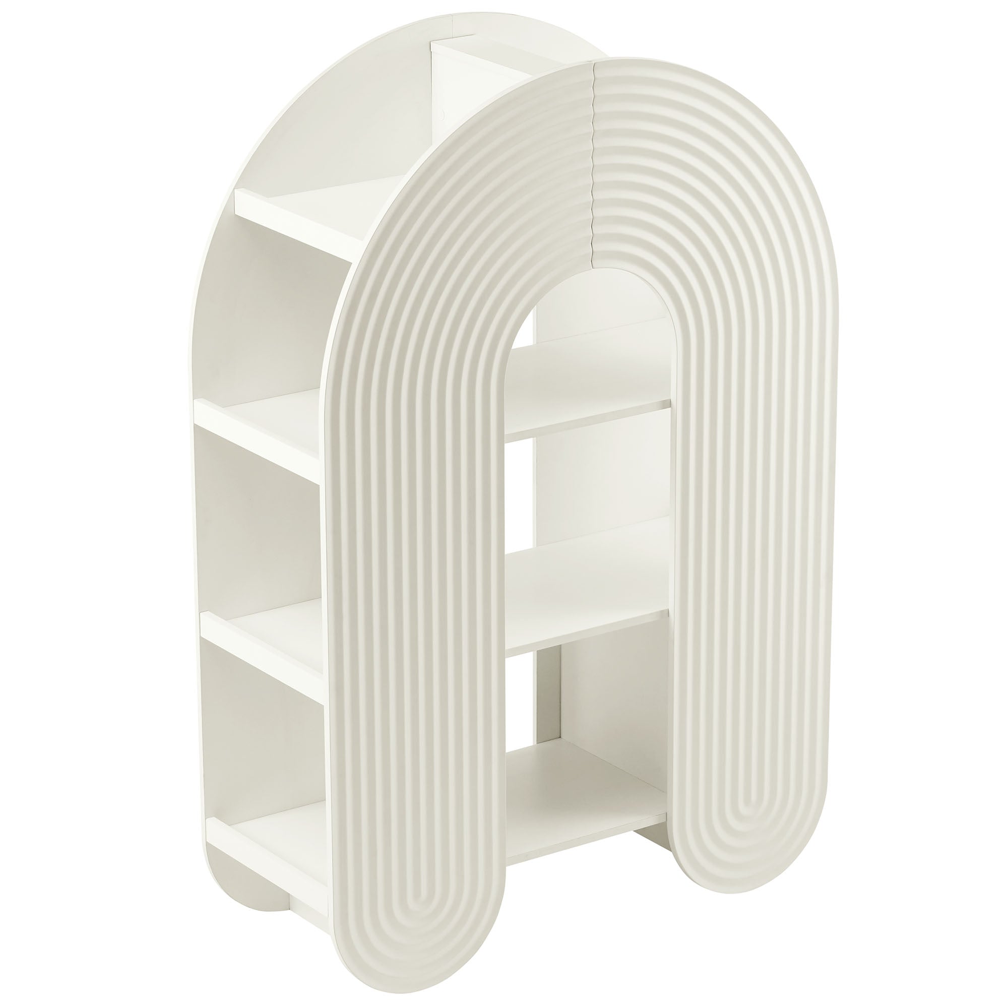 Float Arched Ripple Bookcase - White Denmark Home