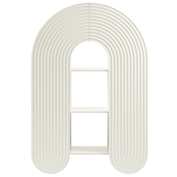 Float Arched Ripple Bookcase - White Denmark Home