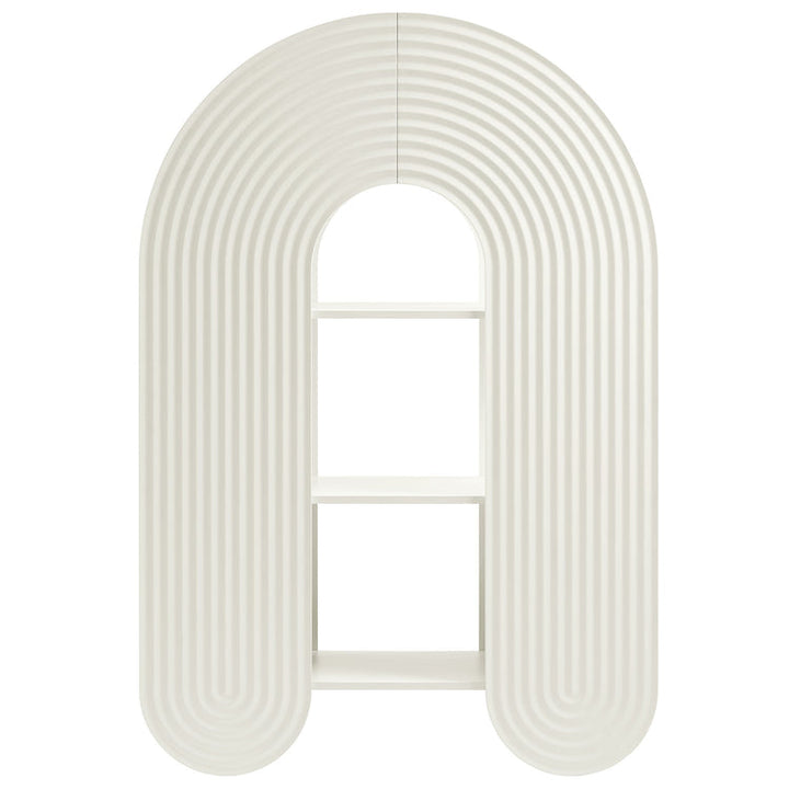 Float Arched Ripple Bookcase - White Denmark Home