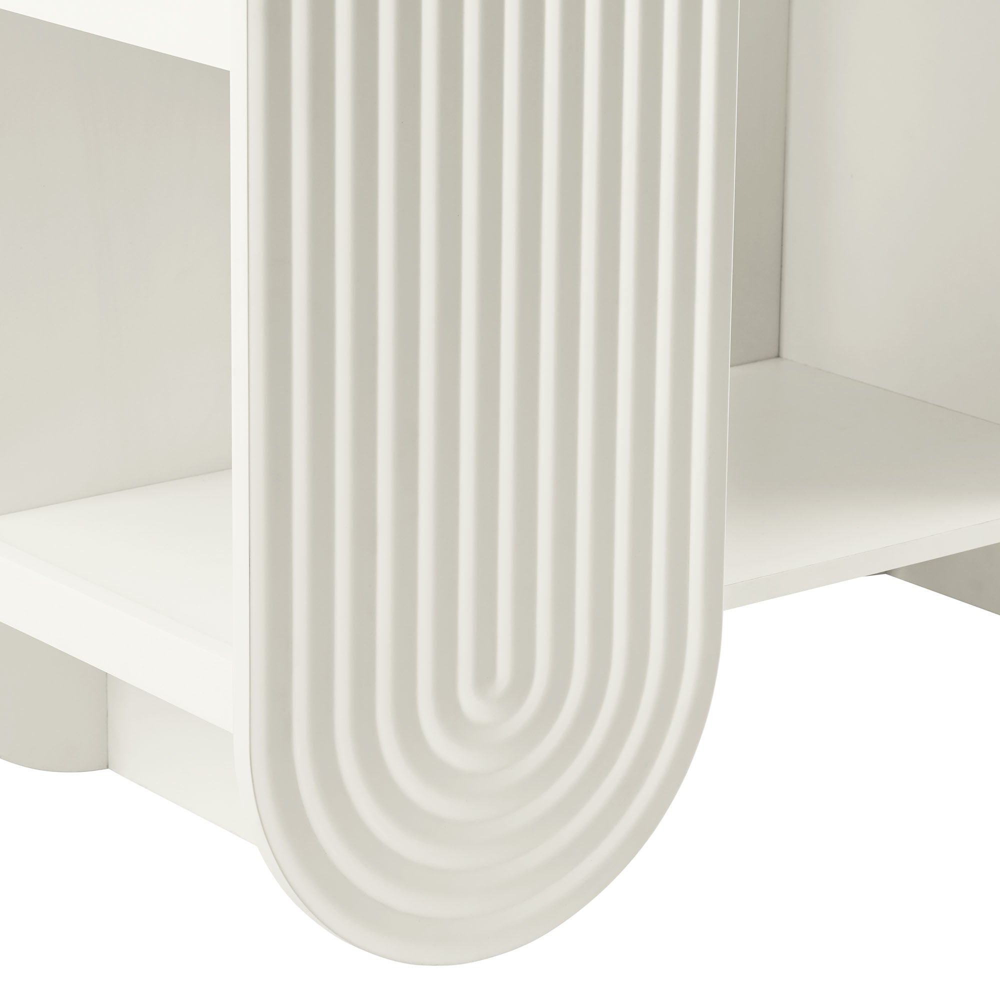 Float Arched Ripple Bookcase - White Denmark Home