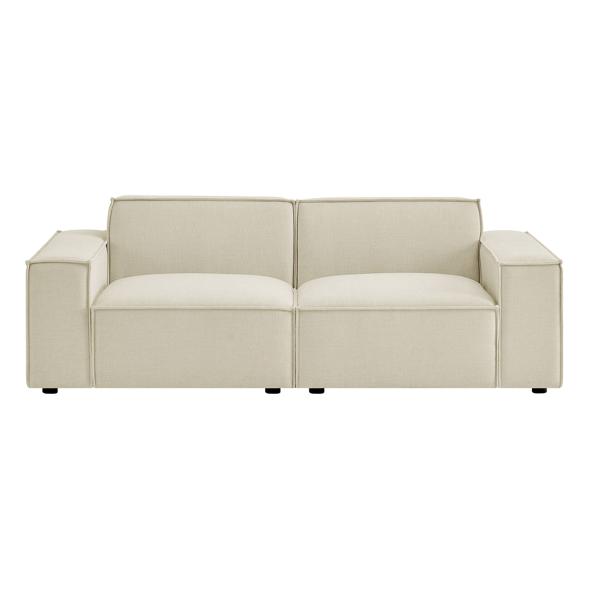 Lucent Fabric 2-Piece Sectional Loveseat – Ecru