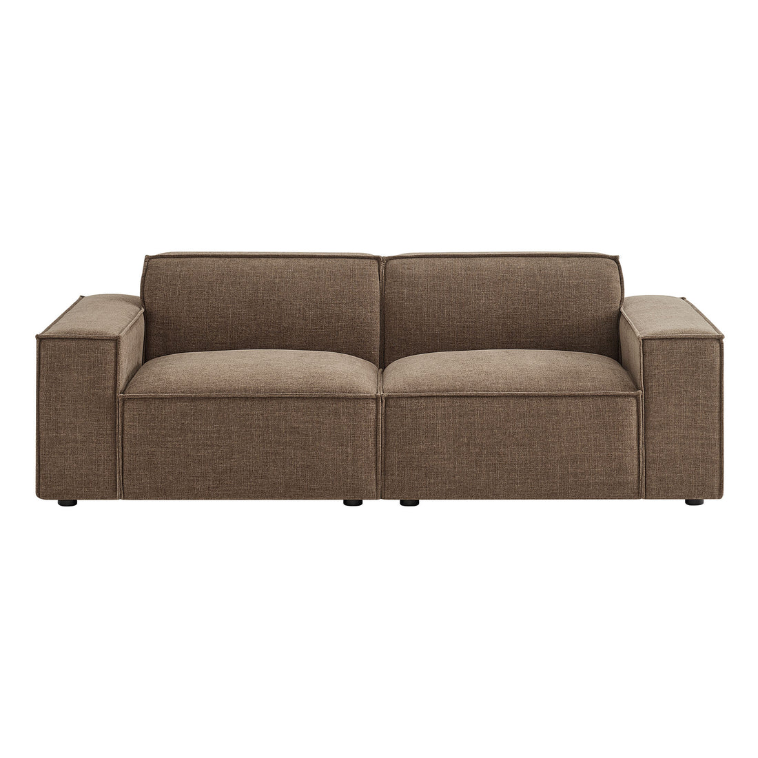 Lucent Fabric 2-Piece Sectional Loveseat – Mocha
